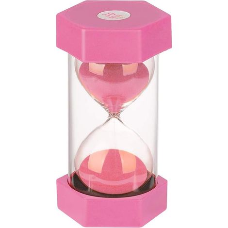 Sablier pour la gestion visuelle du temps, durée de 30 minutes, finition rose, pour la cuisine, la salle de classe, les jeux, le brossage des dents et le bureau.-AquaForge (1/3)