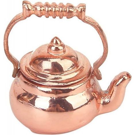 Accessoires pour maison de poupée DIY Rétro Miniature Bouilloire Couvercle Ouvert Échelle 1:12 Maison de poupée Fée Poupée- (1/4)