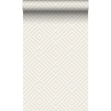 papier peint motif graphique 3D blanc - Origin Wallcoverings (1/5)