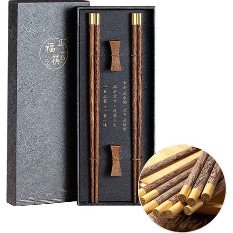 Elegantes Premium-Geschenkset aus Essstäbchen und Sushi-Ständern, Grau (1/5)