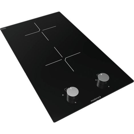 Moderna – Plaque vitrocéramique 2 foyers Ø 145 mm 1200W – Ø 180 mm 1800W – Témoin lumineux – Voyants chaleur résiduelle