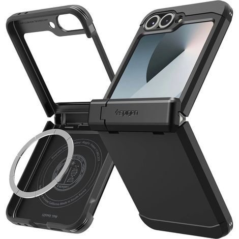 Spigen Tough Armor Pro Mag MagSafe Hülle für Samsung Galaxy Z Flip 6 / 7 FE - Schwarz (1/5)