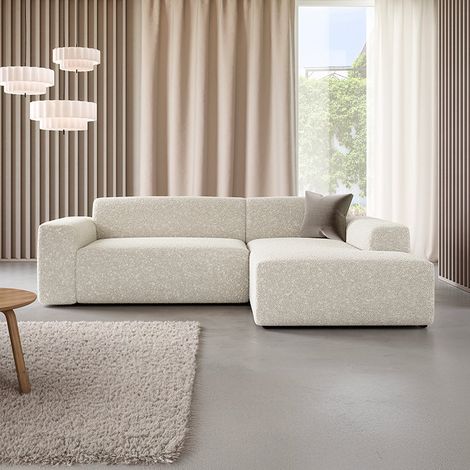 Canapé d'angle droit 3 places coffre Torino Beige (1/4)