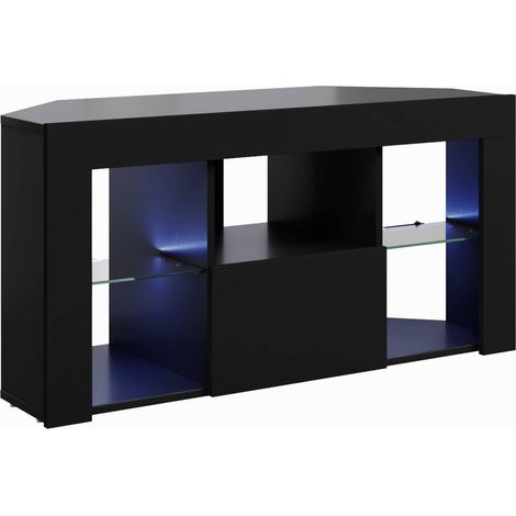 vidaXL Armario LED para TV de Esquina Negro 100 x 40 x 50 cm (1/5)