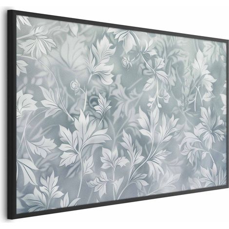 Poster – Vintage-Blumenmuster in gedecktem Türkis (1/4)