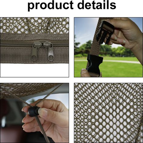 Sac de rangement pour plafond de voiture, filet de chargement réglable double couche, organisateur d'articles divers, poche intérieure en maille de toit 35,4x25,6 pouces avec fermeture éclair pour cam (1/5)