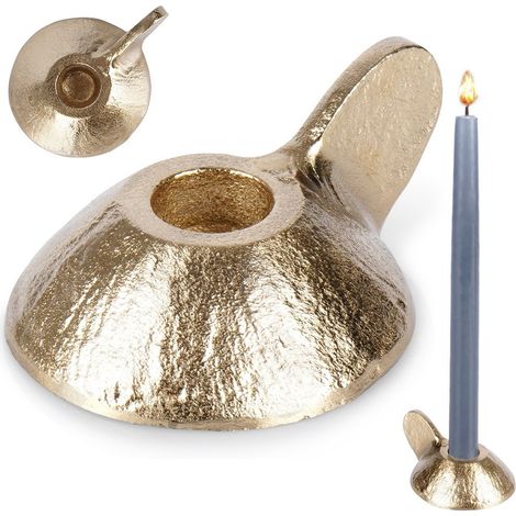 Support de bougie en métal doré pour bougie de table avec support (1/5)