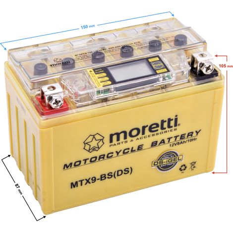 Batteria Moretti AGM (I-Gel) MTX9-BS con indicatore