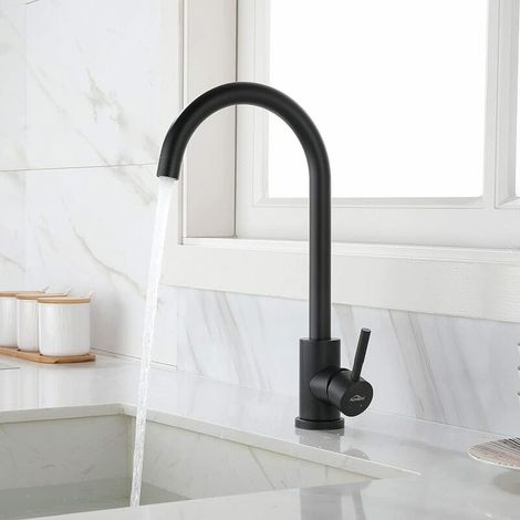 LaBlanc - Robinet Cuisine Noir Rotatif à 360° Bec Haut Mitigeur Cuisine Chaude et Froide Mitigeur Évier Cuisine en Acier Inoxydable