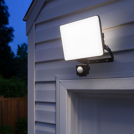 Faretto a parete a LED con sensore Lampada a parete con rilevatore di movimento Lampada da esterno, regolabile, 30W 3600Lm bianco caldo, LxLxH 18,5x22,4x8,9 cm