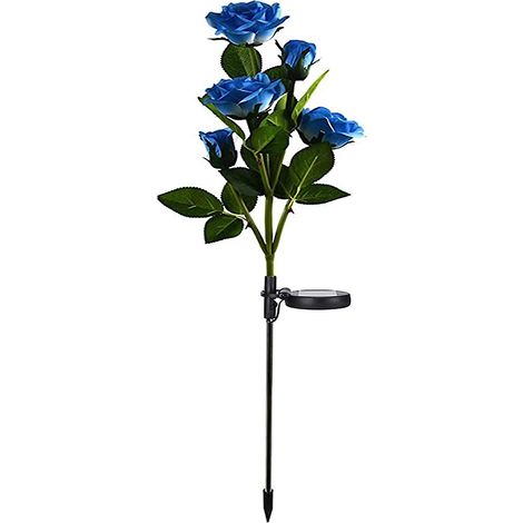 Lampes solaires pour rosiers avec un design floral amélioré et un grand panneau solaire, décoration extérieure étanche pour jardin, pelouse, terrasse (1/5)