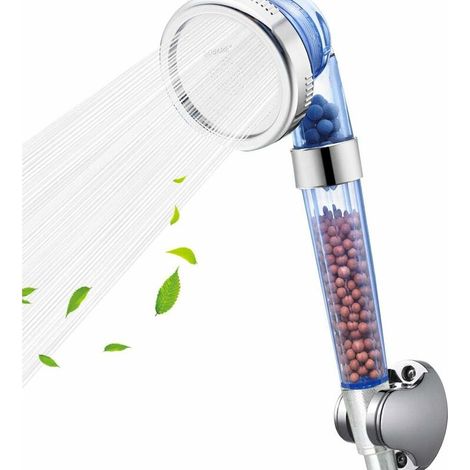 Pomme de Douche,Douche A Main Pistolet Haute Pression Pomme De Douche Douche A Main 3 Voies avec Billes Minerales Ion pour Peau Seche Et Cheveux par (1/5)