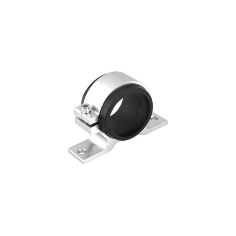 Support de pompe à carburant pour voiture - Alliage d'aluminium, 50 mm, collier de filtre unique, argenté (1/5)