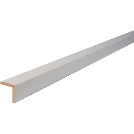 Centrale Brico – Baguette d'angle médium MDF arrondie blanche 23 x 23 mm – Longueur 2.44 m – Pour intérieur – Finition peinte (1/2)
