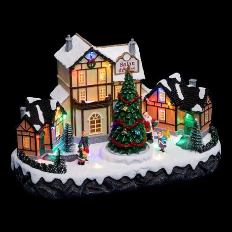 Paris Prix - Village De Noël salon De Thé 31cm Multicolore