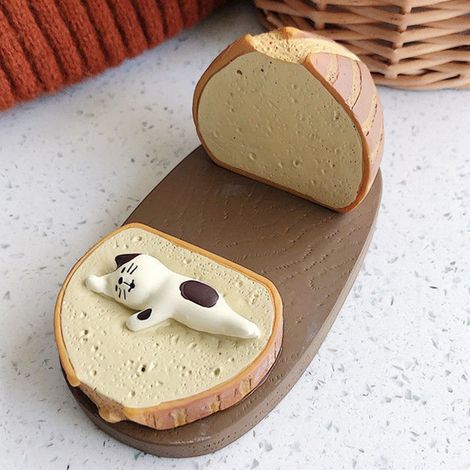 Niedlicher Toastständer aus Kunstharz im japanischen Katzenstil, Tischständer für Handy/Tablet, runder, katzenförmiger TikTok-Taschenständer. (1/5)