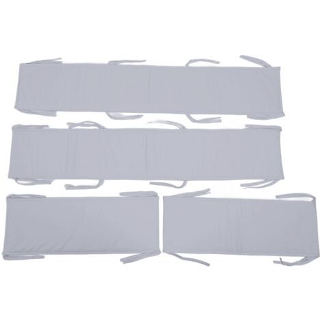 QORVA- Pare-chocs rembourrés pour bébé, 4 pièces, pour berceaux pleine taille, Protection contre les collisions, couleur unie, doublure de berceau douce et respirante, gris