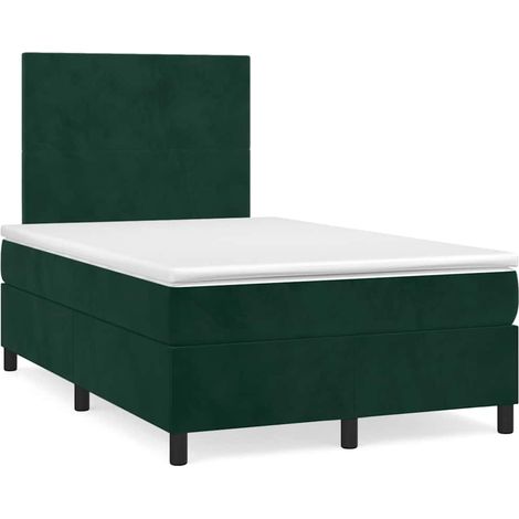 vidaXL Sommier à lattes de lit avec matelas LED vert foncé 120x190 cm (1/5)