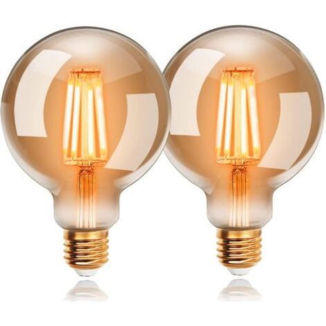 4W G80 LED Bulbs, Warm White 2200K E27, Equivalent to 40W Incandescent Bulb, EXTRASTAR Retro Filament Bulb, Retro Antique Decorative Lamp, Non-Dimmable, Pack of 2 (1/5)