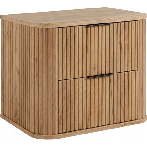Rodan Waschbeckenunterschrank Elegance 60 cm, Braun Matt und Holz, 41,5 x 60 x 51,7 cm, feuchtraumgeeignet, Badmöbel Unterschrank