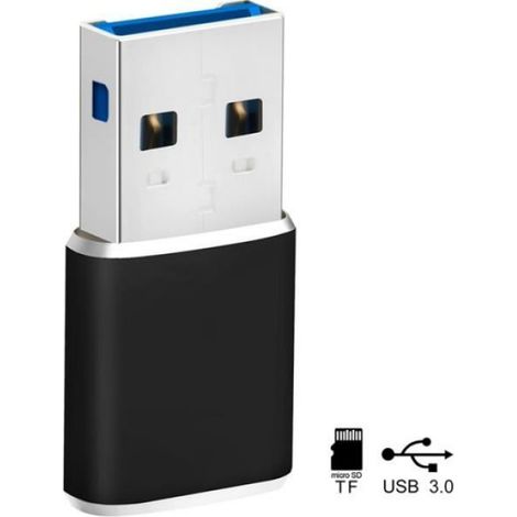 Connectique - alim,Mini adaptateur de lecteur de carte mémoire USB 3.0 en aluminium,pour carte micro-sd-TF- Black[A7061] (1/4)