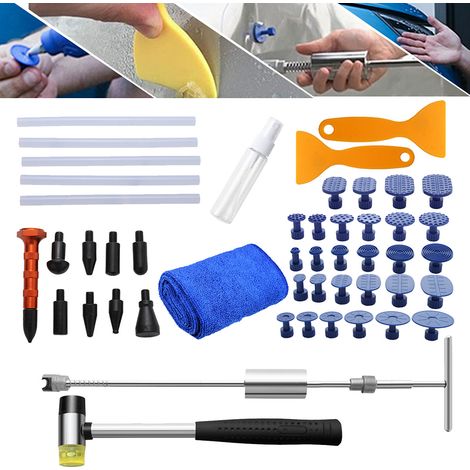 Randaco Kit di rimozione delle ammaccature 48 pezzi in acciaio inox strumento di riparazione della carrozzeria e pannelli della carrozzeria auto Dent Remover
