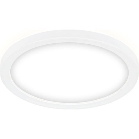 Slim LED Deckenleuchte Ø19 cm flach, 12W, 1400 lm, Neutralweiß, Backlight, Weiß