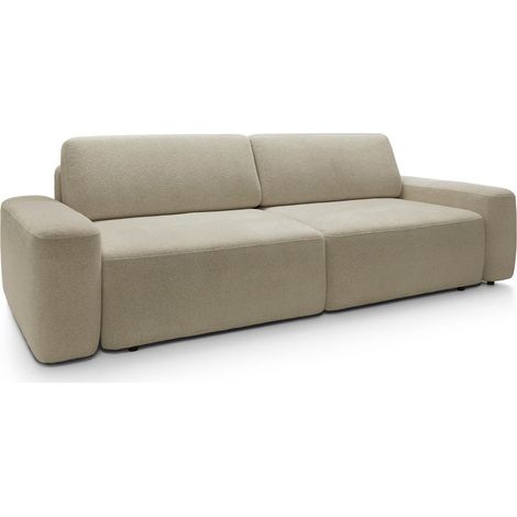 Selsey Baleo - 3-Sitzer Sofa mit Schlaffunktion, Chenille-Bezug, Beige