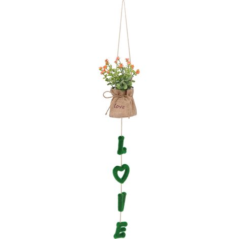 Panier suspendu à fleurs artificielles en plastique et lin pour décoration intérieure et mariage (1/5)