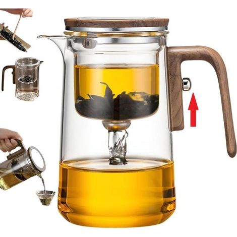 théière en verre magique avec infuseur, théière Enchanti de 720 ml, théière magnétique transparente, théière de contrôle de la presse infuseurs pour le thé lâche, café, thé de l'après-midi (1/5)