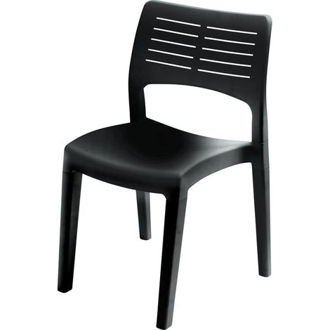 Dmora - Silla de exterior Gaeta, Asiento de jardín, Silla para mesa de comedor, Sillón de exterior, 100% Made in Italy, 50x51h82 Cm, Antracita
