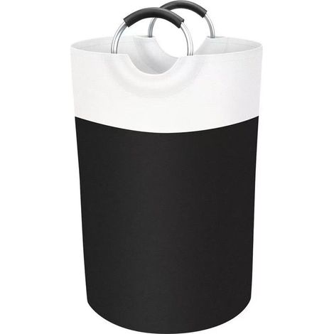 82-Liter-Wäschekorb, schwarz – Aluminiumgriffe mit Schaumstoffpolsterung, für Studentenwohnheime und Familien. (1/5)