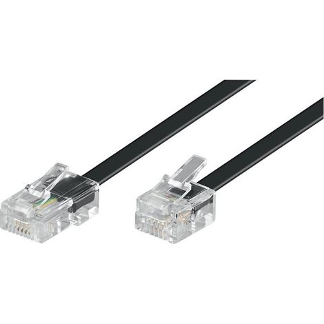 Câble de connexion téléphonique GOOBAY, RJ11-RJ45, noir, 6 m (1/2)