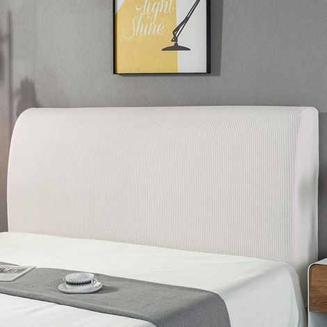 Housses de Tête de lit, 170-190cm Housse de Protection pour tête de lit Extensible Anti-poussière pour Chambre à Coucher,Beige