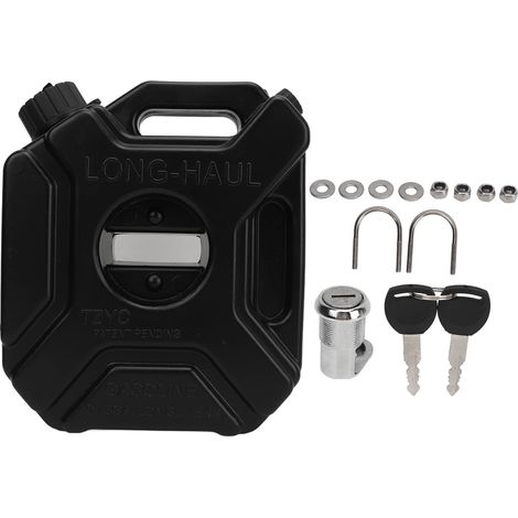 Ortviai Réservoir d’essence 3 L (0,75 gal) noir pour voiture, moto, UTV, ATV – bidon de carburant portable avec support