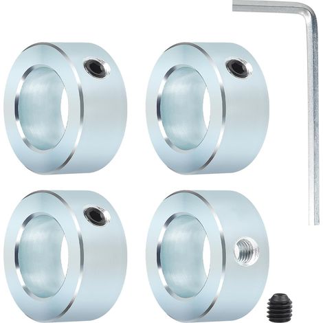 x Einstellringe für 20-mm-Achse und -Welle, 20 x 32 x 14 mm, Einstellringe mit Stellschraube, 20-mm-Kupplungsring aus verzinktem Stahl mit Innensechskantschlüssel (1/5)