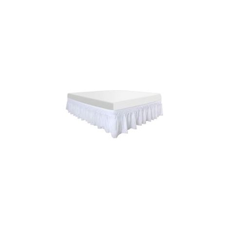 Cache-sommier en polyester enveloppant, cache-sommier élastique à volants, délavé et infroissable, matelas sans soulèvement, trois côtés en tissu avec chute de