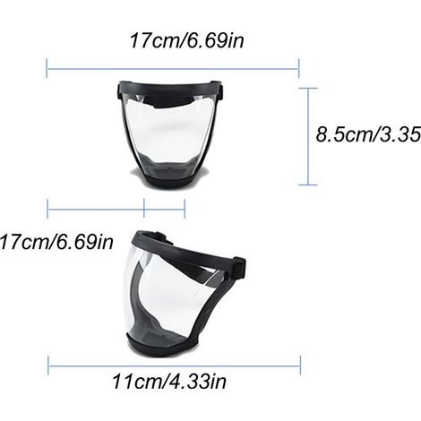 Vollgesichtsmaske, Schleifschutzvisier, beschlagfreie Arbeitsbrille für Erwachsene und Damen, wiederverwendbar, transparent, mit verstellbarem Riemen (1/5)