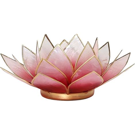 Porte Bougie Fleur de Lotus Rose et or (1/2)