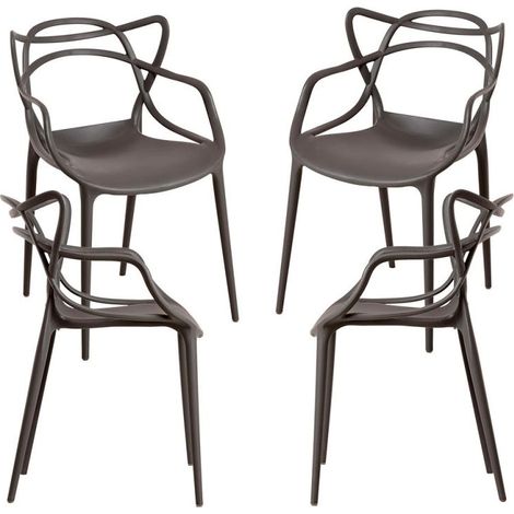 Packs Sillas Jardín - Pack 4 Sillas Korme - Gris oscuro (1/5)