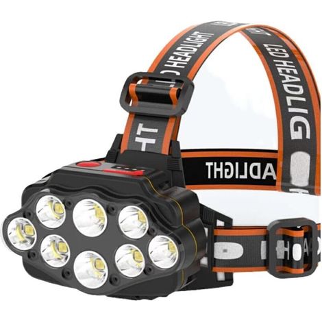 Phare LED Lampe frontale Résistant à l'usure USB Rechargeable 5 Modes d'éclairage Lampe torche Lampe frontale résistante à l'usure pour la chasse