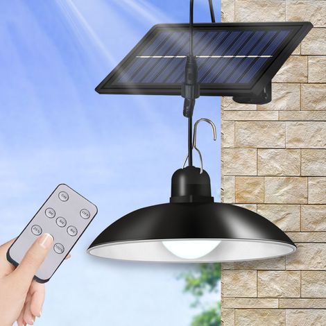Lustre solaire LED, lampe d'extérieur étanche, économie d'énergie, 3 niveaux de luminosité, télécommande, lumière blanche, IP65, une seule tête RC (1/3)