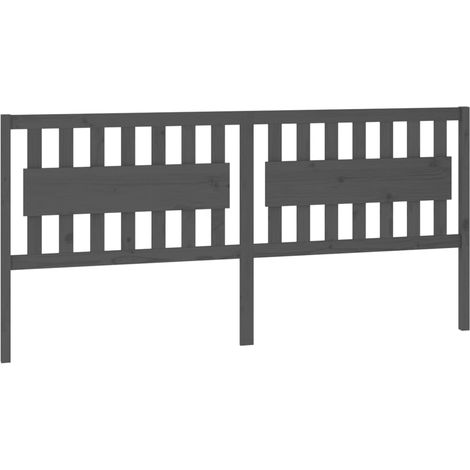 Testiera per dormire accessorio per camera da letto 205,5 x 4 x 100 cm legno di pino grigio TDL0203331
