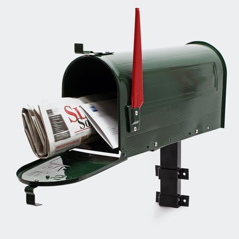 Boîte Aux Lettres, Style Américaine, Verte, Avec Support Mural (1/5)
