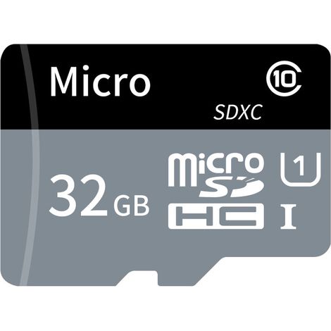 EASYCOMFORT Carte TF Carte Micro SD Grande capacité U1 Classe 10 Carte TF Carte mémoire haute vitesse pour caméra de téléphone portable Moniteur de caméra de tableau de bord, noir et gris 32 Go (1/5)