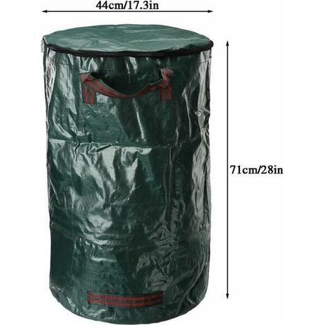 royaluxe - Sac réutilisable étanche de grande capacité, attrape-feuilles, sac à déchets de jardin, type S vert Extérieur (1/4)