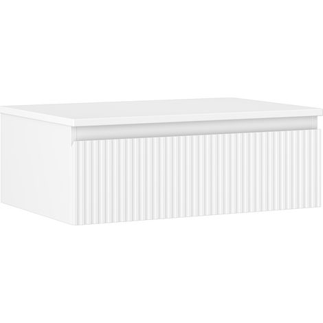 Mexen Rivel Badezimmerschrank 70 cm mit Platte, 1 Schublade, geriffelt, weiß matt - 91A20-07023-1-BFC01