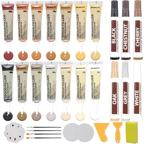 Parquet Repair Kit 20 Colours, Wood Pulp, Wood Paste (1/5)