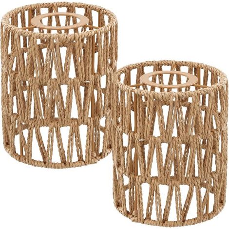 Boho Lampenschirm, 2 teilig Braunes Tischlampen Zubehör für Pendel und Deckenlampen (1/5)