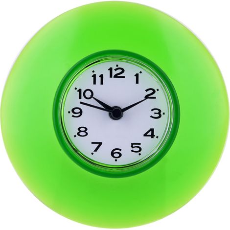 Horloge de Salle de Bain Étanche à Ventouse, Décor Murale Quartz Vert pour Cuisine et Douche (1/5)